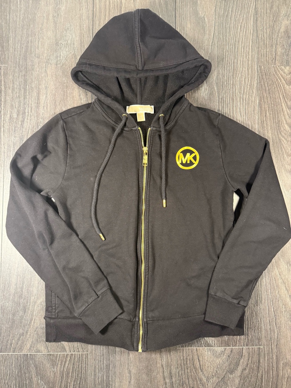 MICHAEL Michael Kors Black Hoodie with Gold Trim